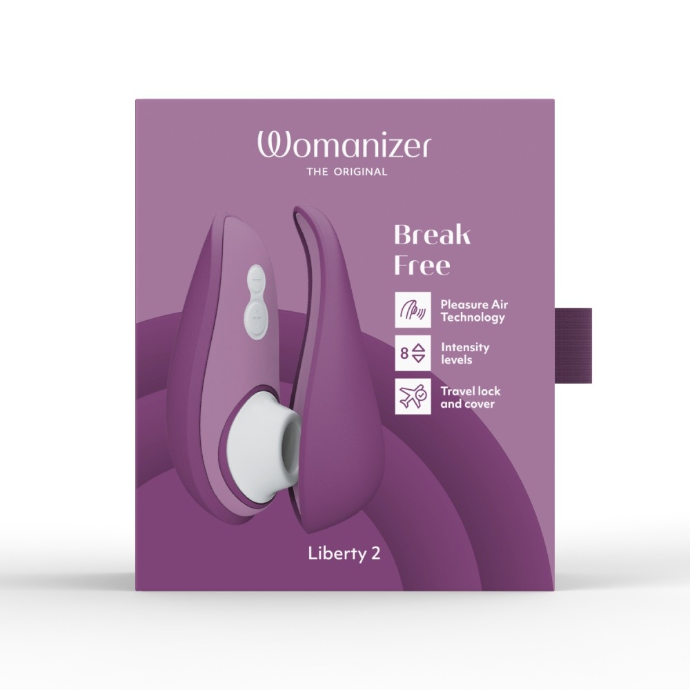 Вакуумний стимулятор клітора Womanizer Liberty 2 Dark Purple, фіолетовий
