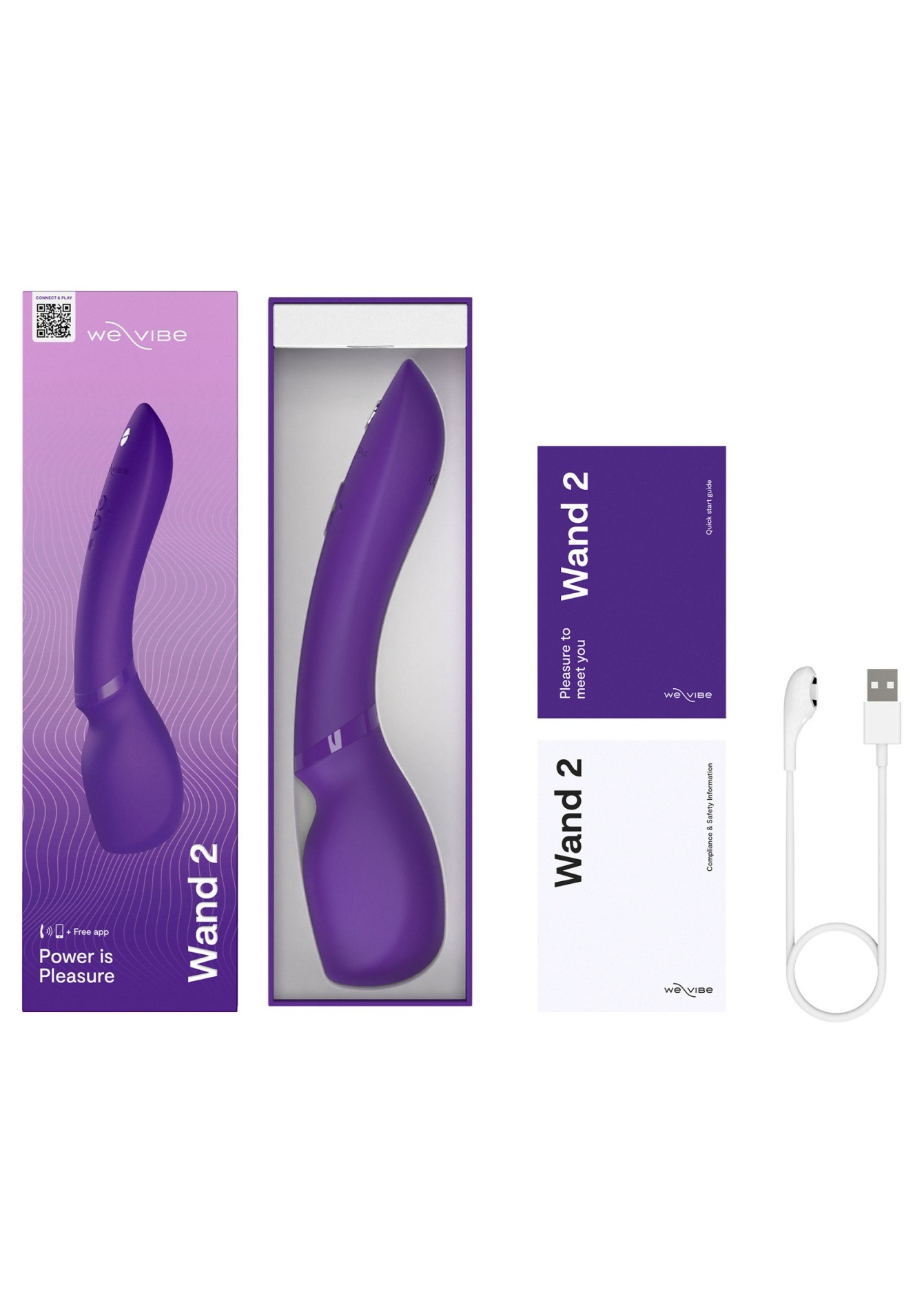 Смарт-Мікрофон вібромасажер We-Vibe Wand 2, фіолетовий