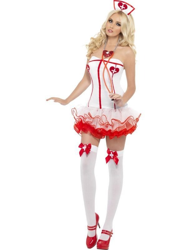Костюм сексуальной медсестры Nurse бело-красный, XS