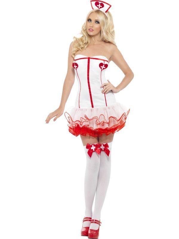 Костюм сексуальной медсестры Nurse бело-красный, XS