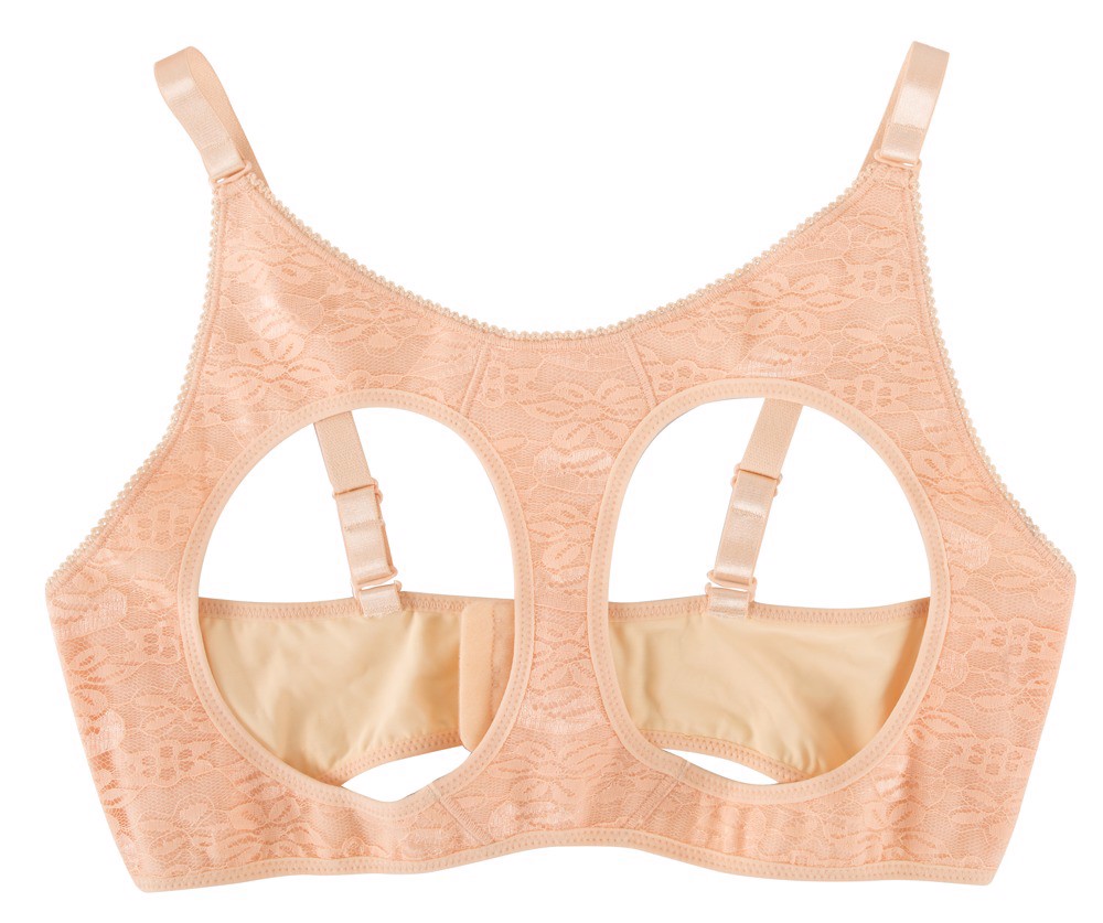 Накладні силіконові груди Cottelli Collection Breasts with Bra з бюстгальтером, бежеві, 2 х 1000 г