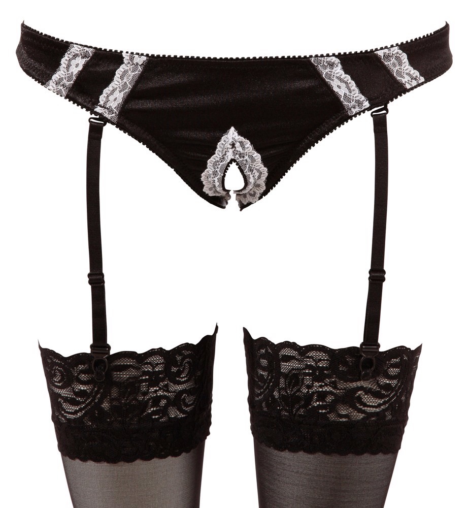 Костюм покоївки Cottelli Collection Maid Set, 6 предметів, чорно-білий, M