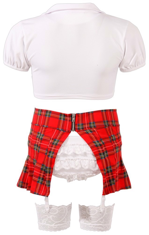 Костюм школьницы в клетку Cottelli Collection Schoolgirl Set с глубоким декольте, S