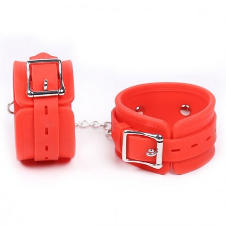 Силіконові манжети DS Fetish Silicone hand cuff red