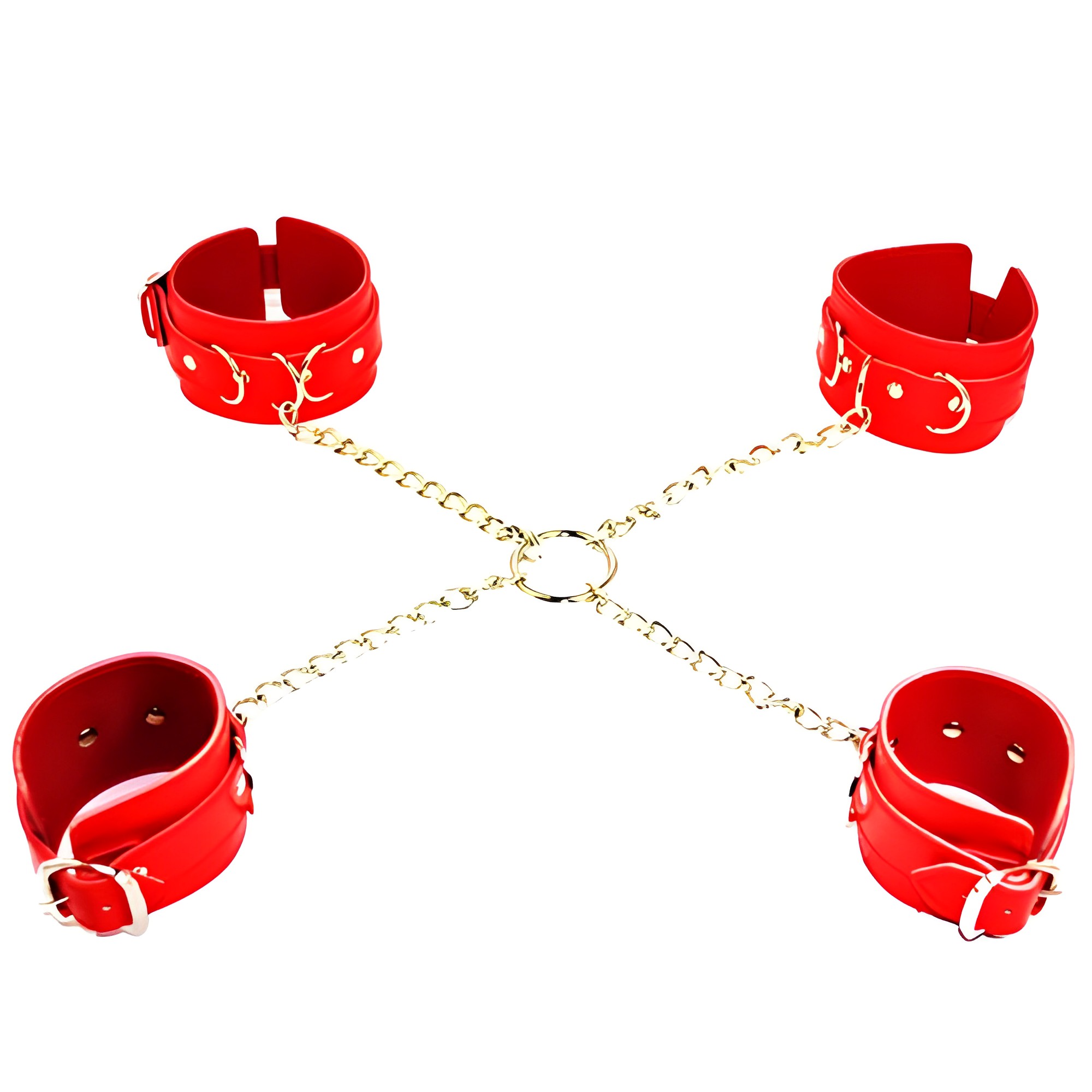 Ограничители DS Fetish Hogtie restraints with chain red