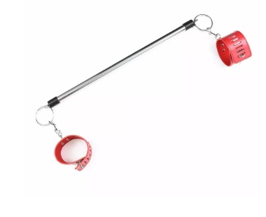Распорка DS Fetish Metal ankle spreader bar red