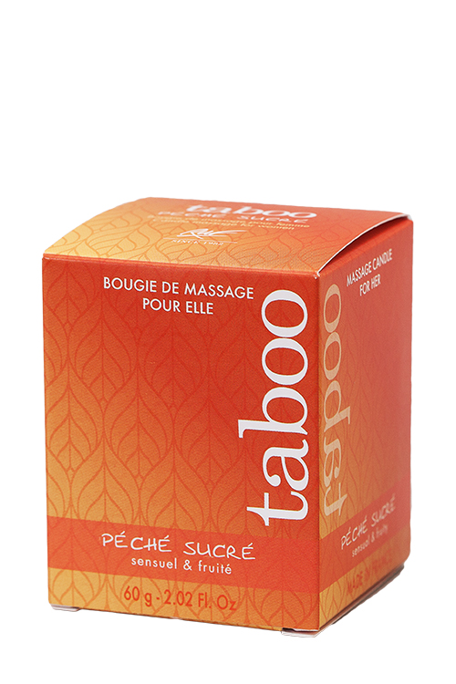 Масажна свічка для неї Ruf Taboo Peche Sucre з ароматом нектарину, 60 гр