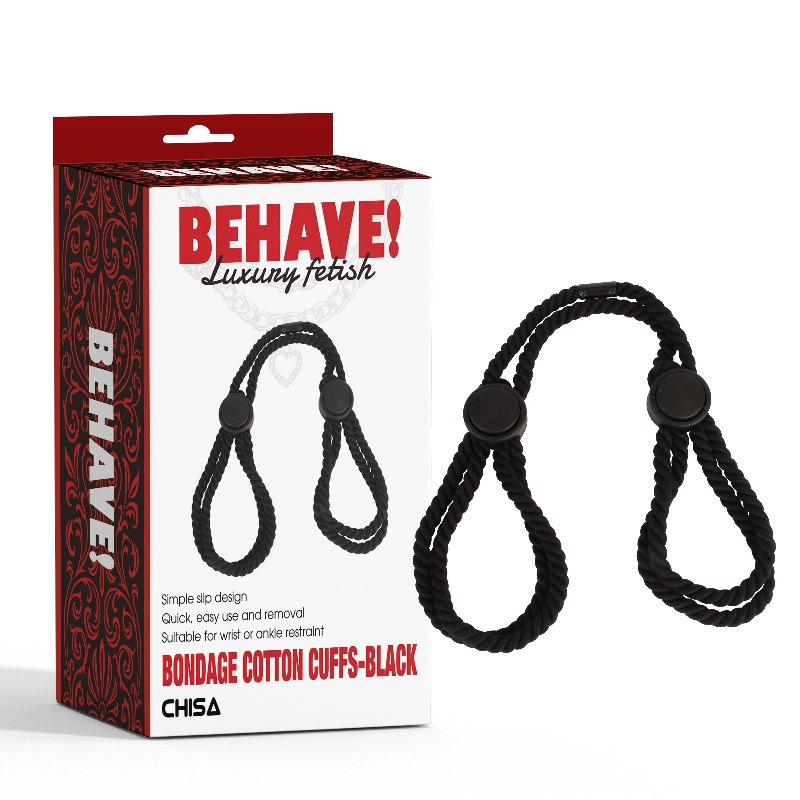 Бондаж-манжеты Chisa BEHAVE! Luxury Fetish черные