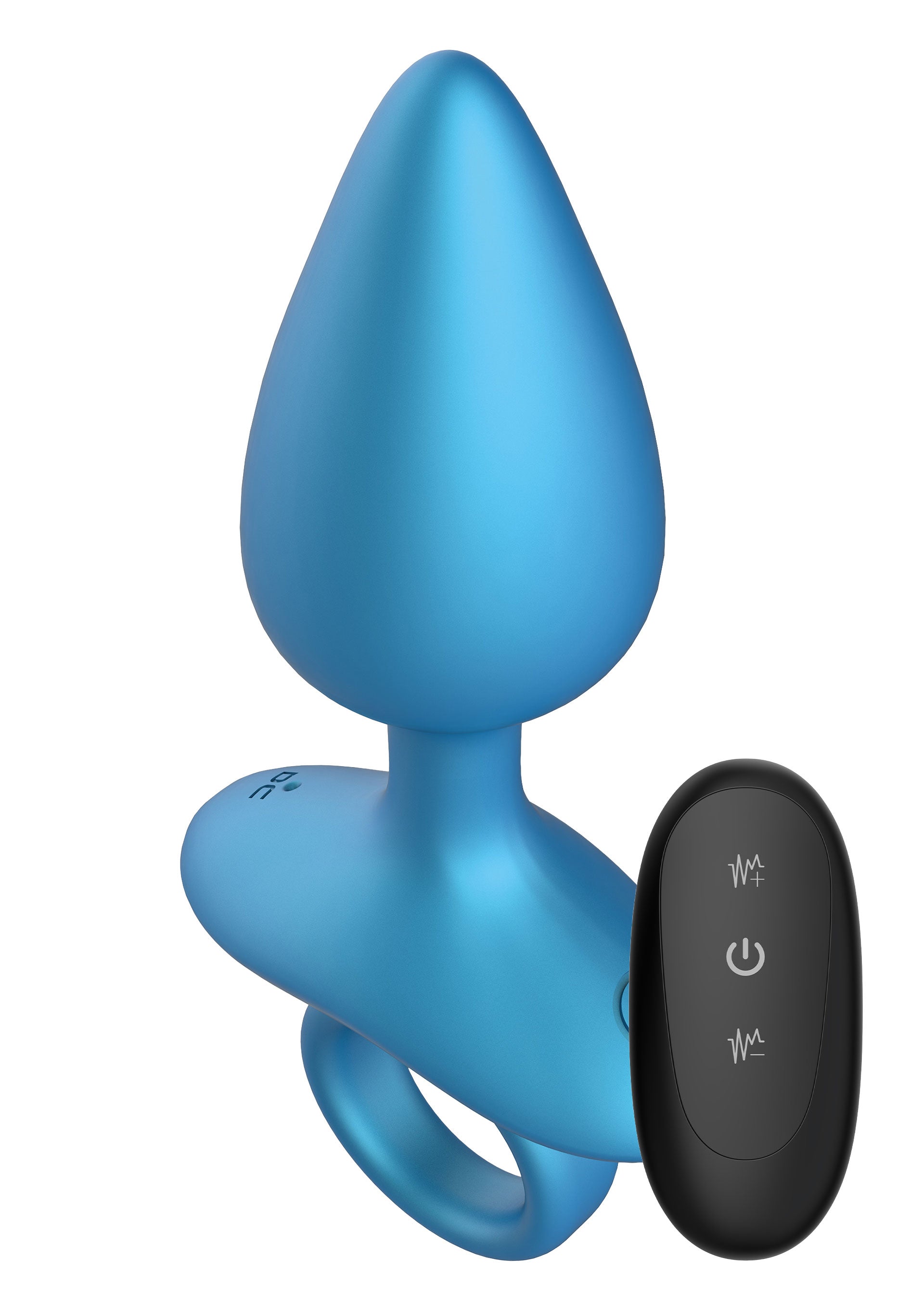 Анальна пробка з вібрацією та пультом Playhouse Smooth Anal Plug, синя, 13 × 4,5 см