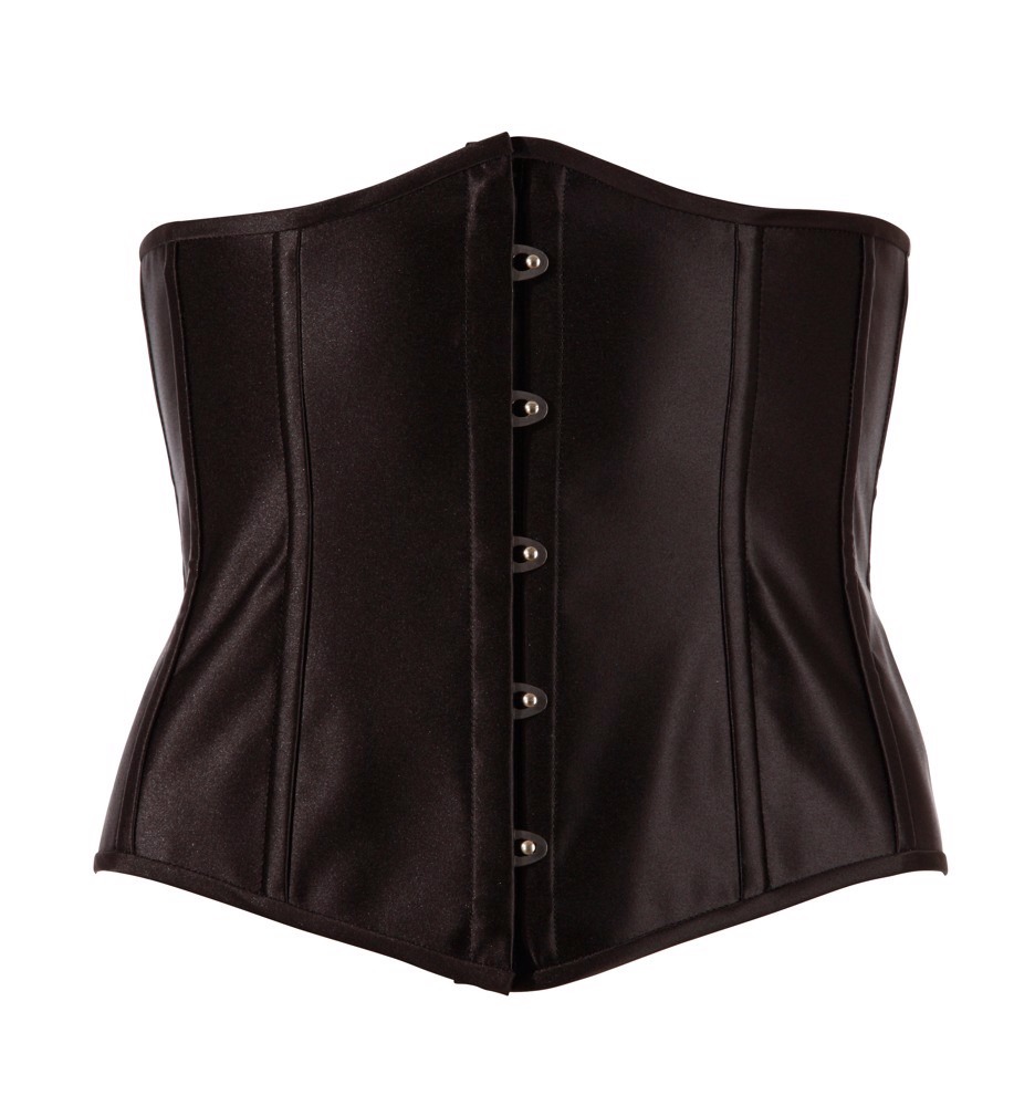 Корсет з відкритим бюстом, L, Cottelli Collection Party Corset Open Cup на талію, чорний
