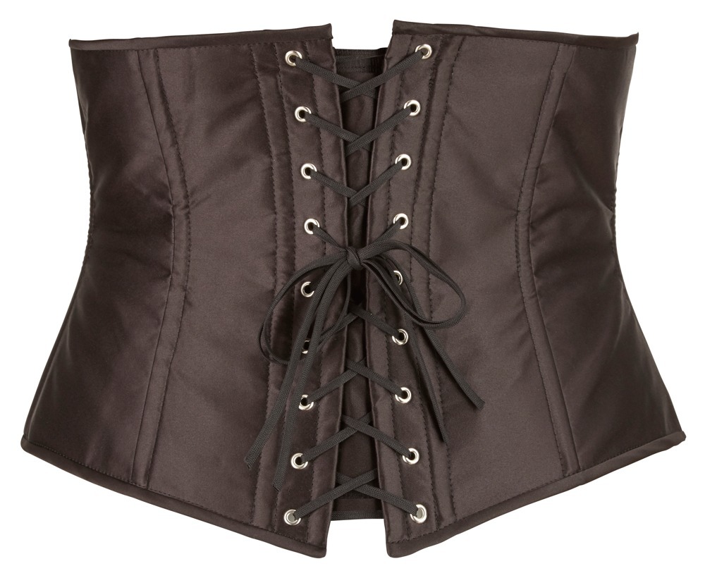 Корсет з відкритим бюстом Cottelli Collection Underbust Corset зі шнурівкою, чорний, XL