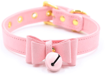 Ошейник с колокольчиком DS Fetish Collar pink with bell