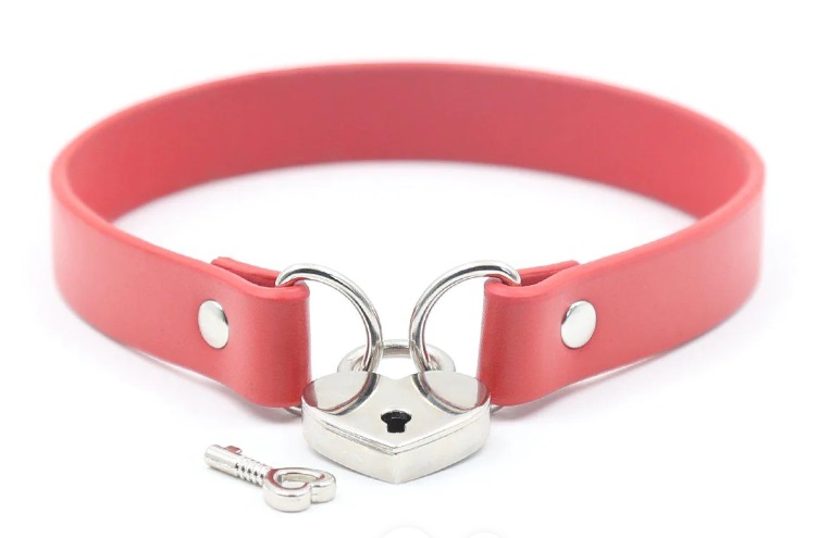 Ошейник DS Fetish DS Fetish Locking collar red