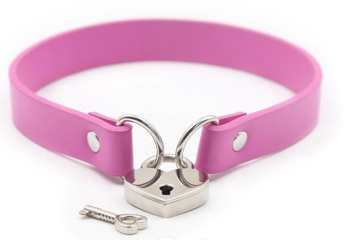 Ошейник DS Fetish Locking collar rose