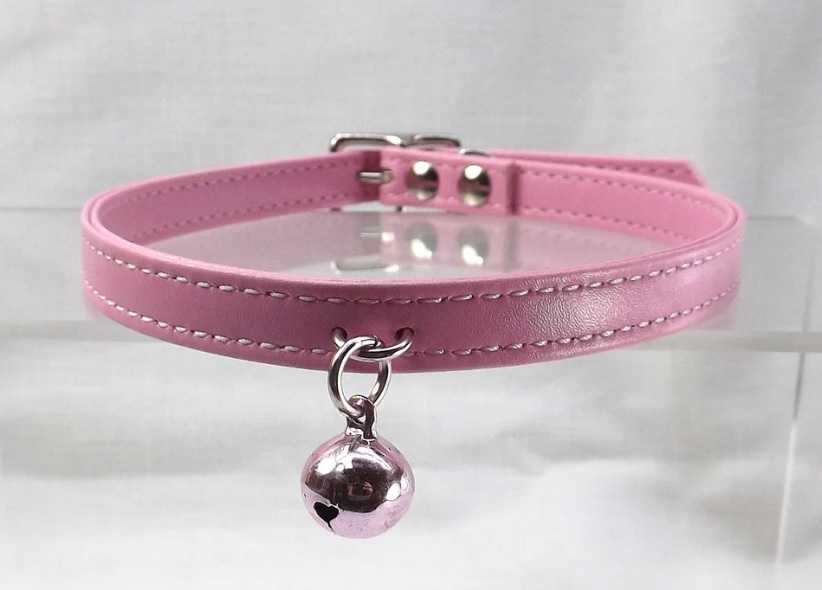 Ошейник с колокольчиком DS Fetish Collar rose with bell