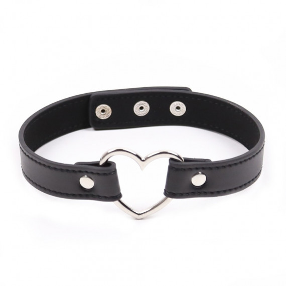 Ошейник DS Fetish Collar with heart black