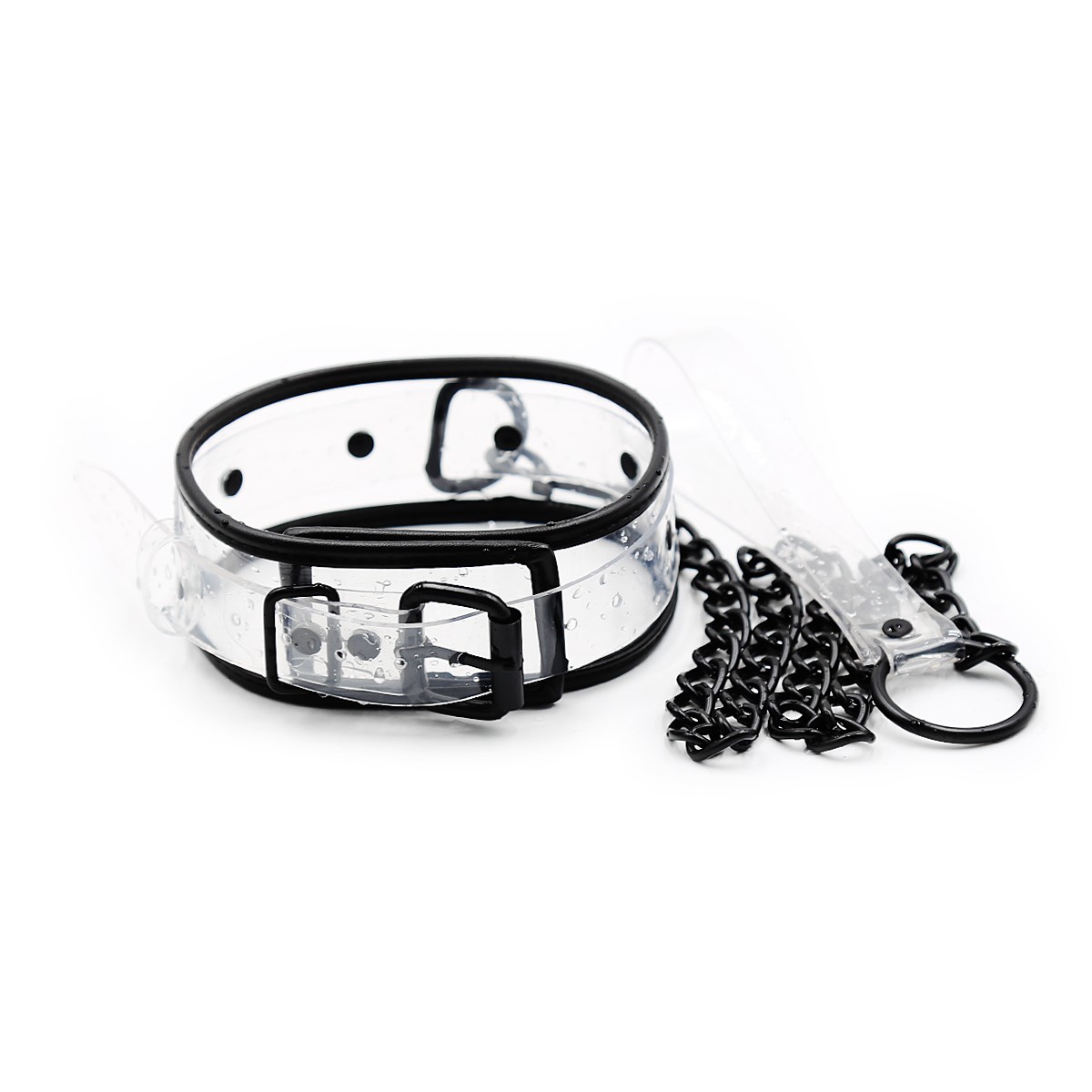 Ошейник с поводком DS Fetish Collar with leash transparent