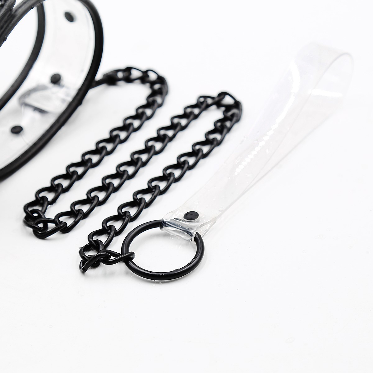Ошейник с поводком DS Fetish Collar with leash transparent