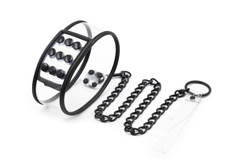 Нашийник з повідцем DS Fetish Collar with leash transparent