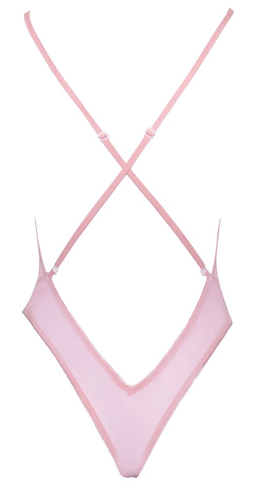 Ніжний рожевий боді з глибоким вирізом Kissable S/M