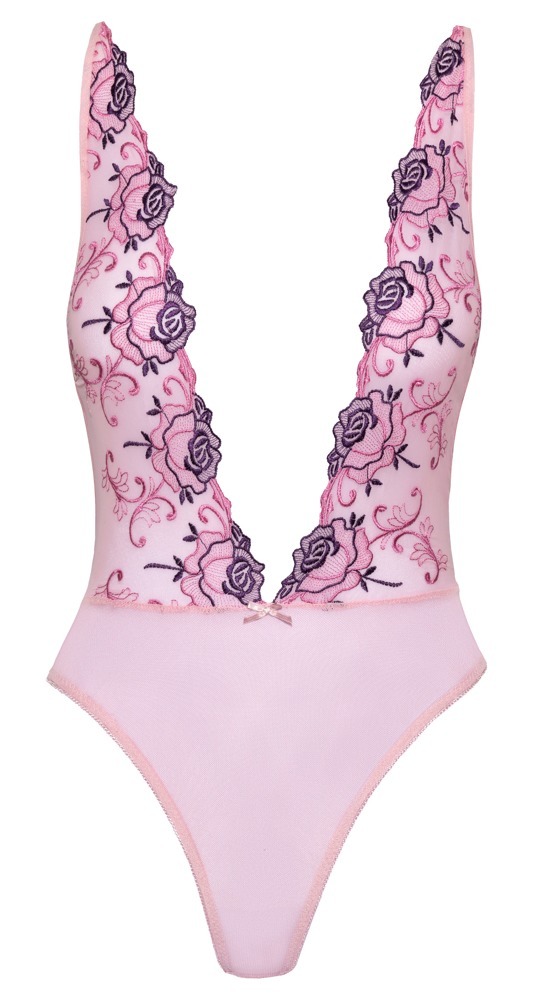 Ніжний рожевий боді з глибоким вирізом Kissable S/M