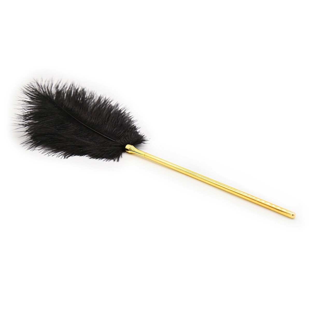 Перо для щекотания с металлическим кнутом DS Fetish золото Whip Sex Feather