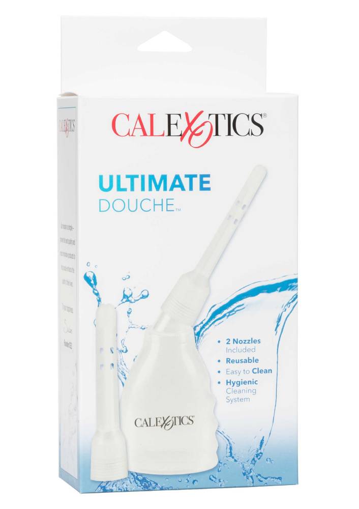 Анальний душ California Exotic з двома насадками, прозорий, 9 х 1.2 см