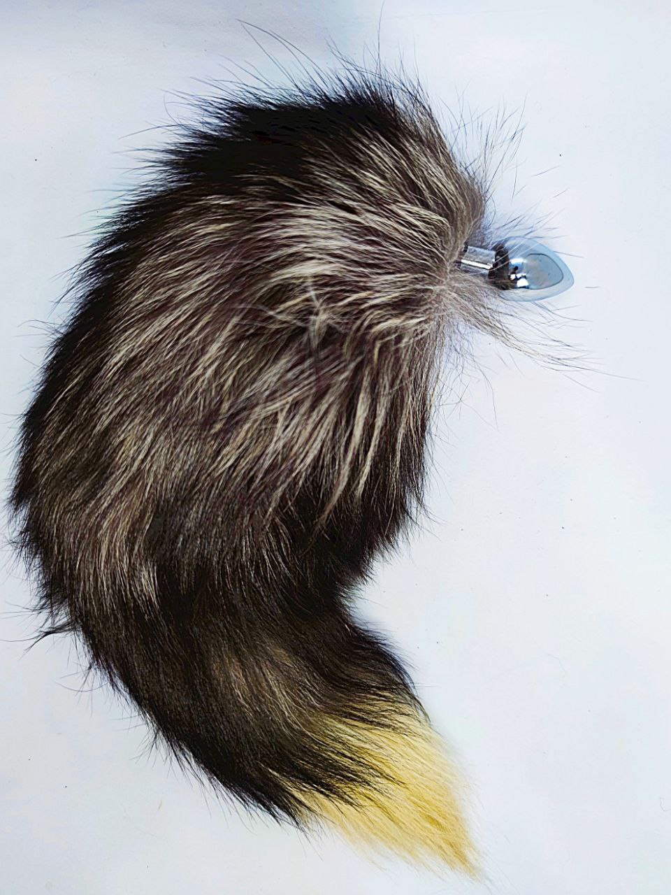 Анальная пробка S с хвостом DS Fetish Anal plug S fox tail black fox