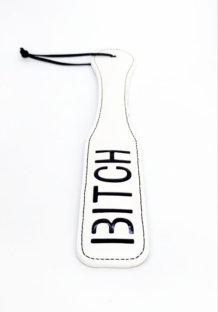 Шлепалка овальная с надписью Bitch PADDLE, белая, 31,5 см