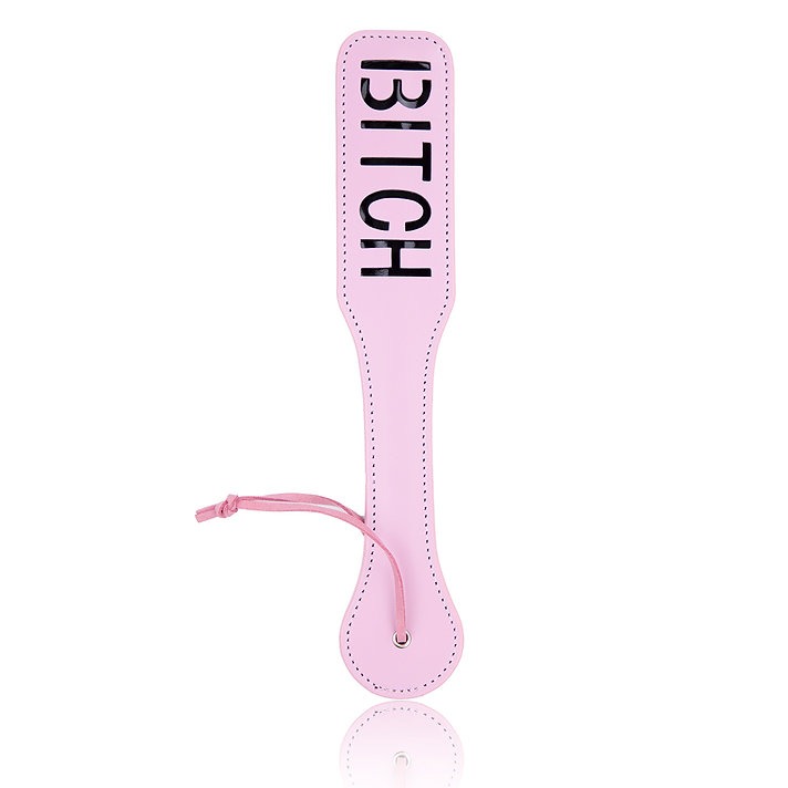 Шльопавка овальна з написом Bitch PADDLE, рожева, 31,5 см