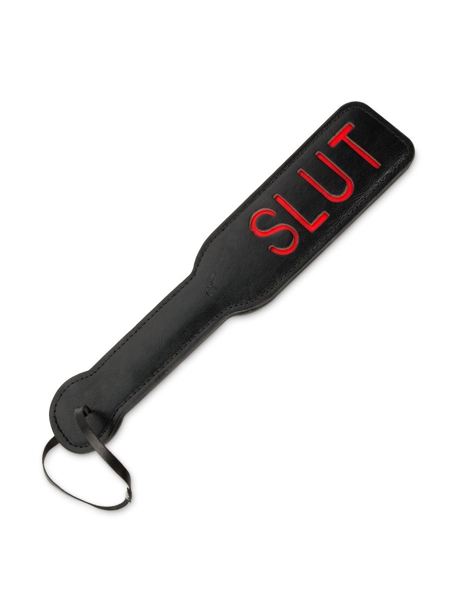 Шлепалка черная квадратная с надписью SLUT PADDLE 31,5 см