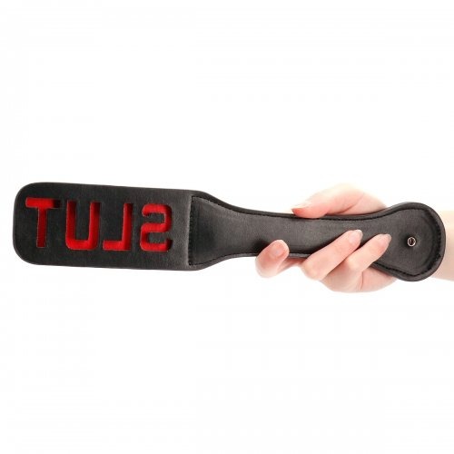 Шлепалка черная квадратная с надписью SLUT PADDLE 31,5 см