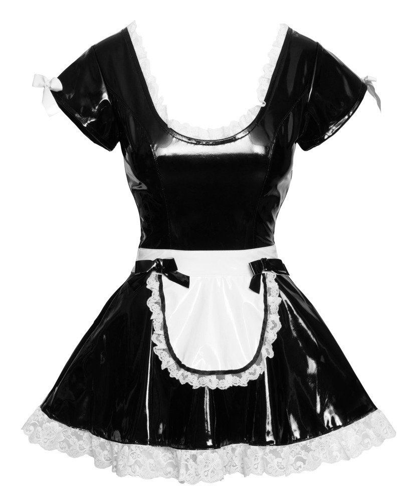 Костюм покоївки Black Level Vinyl Maid's Dress з вінілу, чорно-білий, M