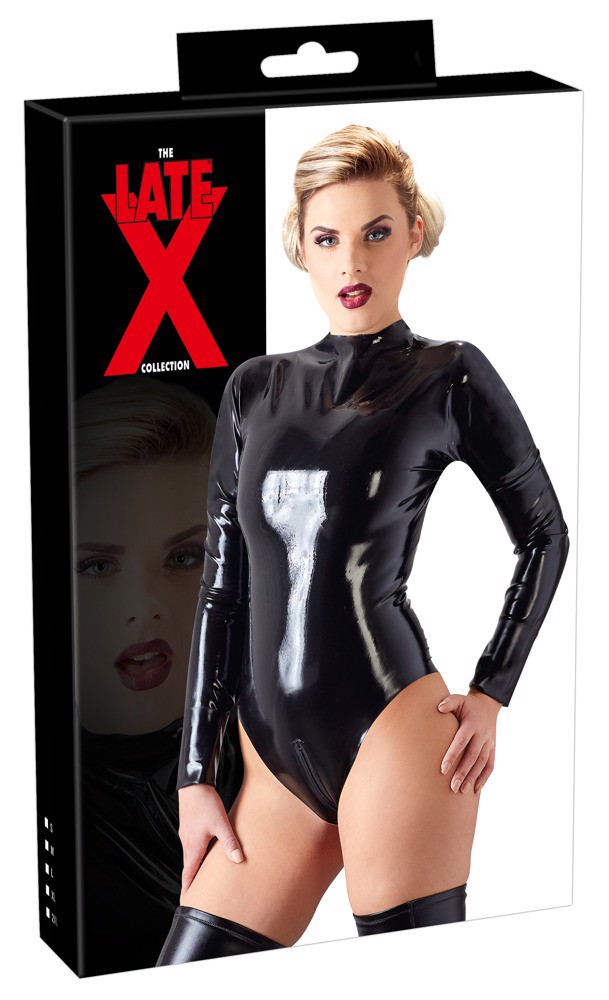 Боді латексне LateX з блискавкою та відкритим доступом, чорне, XL