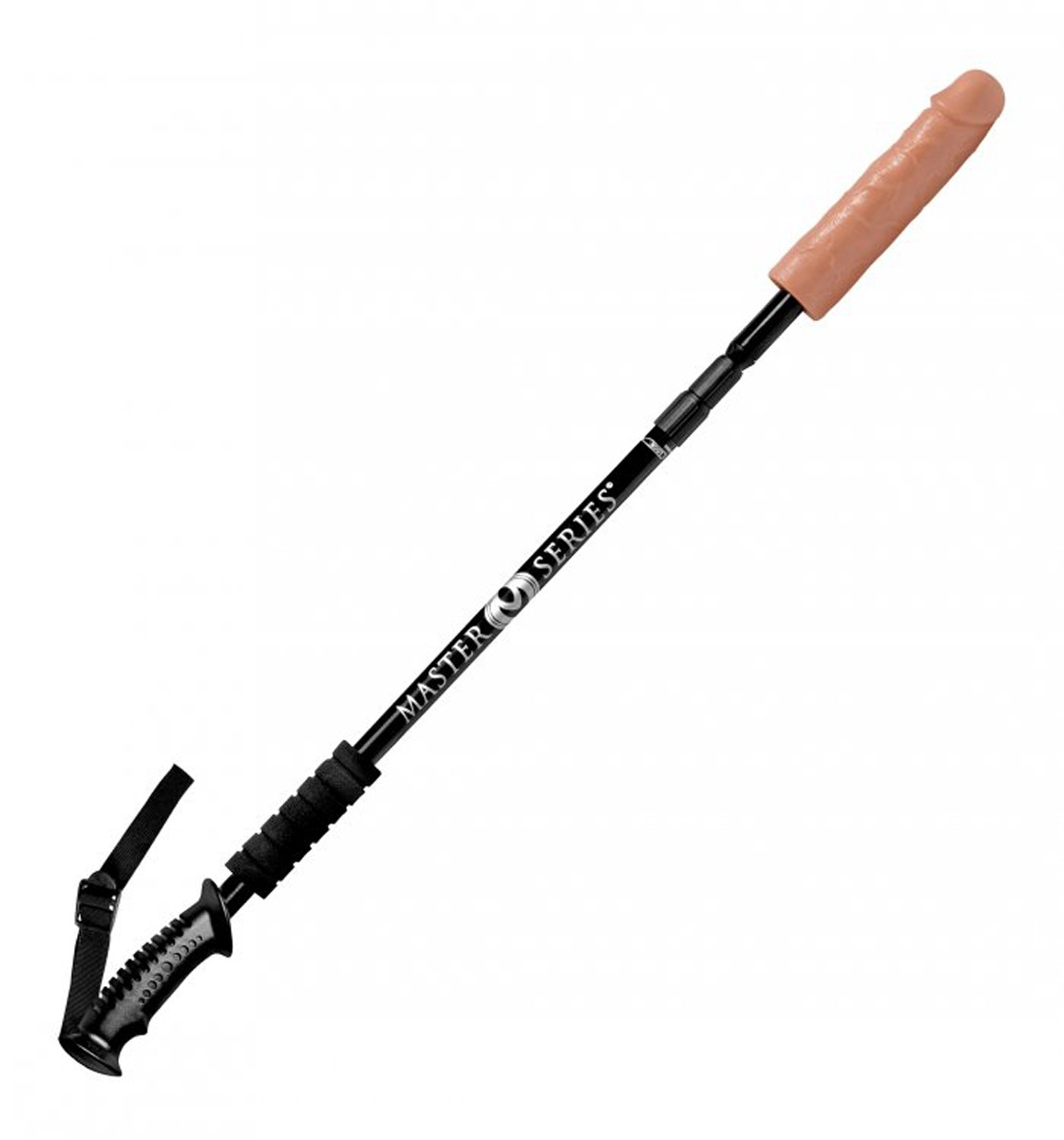 Реалістична насадка на регульованій довгій чорній рукояті Dick Stick - Dildo On Expandable Rod