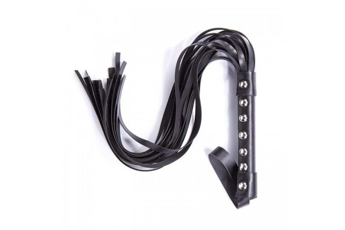 Флоггер с шипами черный DS Fetish Studded flogger black