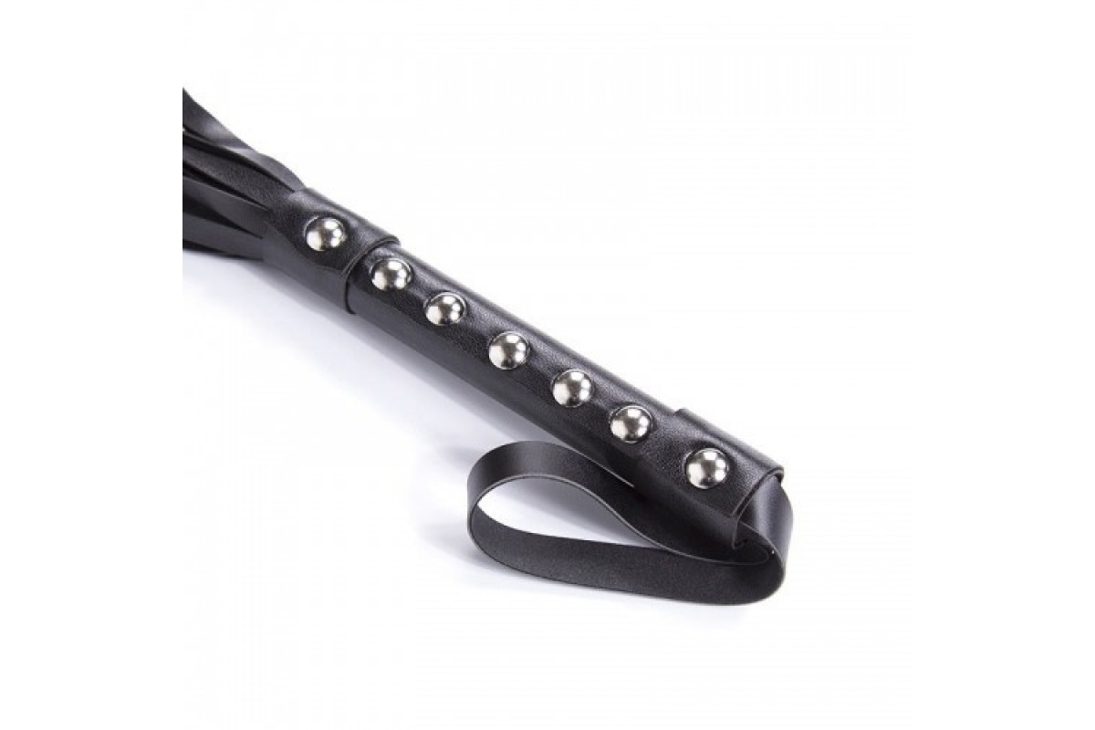 Флоггер с шипами черный DS Fetish Studded flogger black