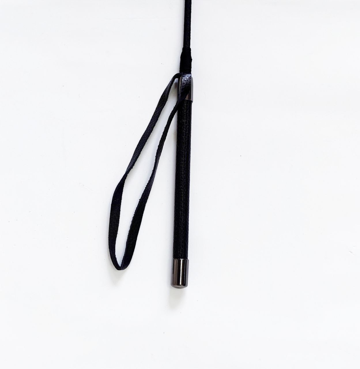 Стек с серебристой вставкой на ручке 55 см Crop black L