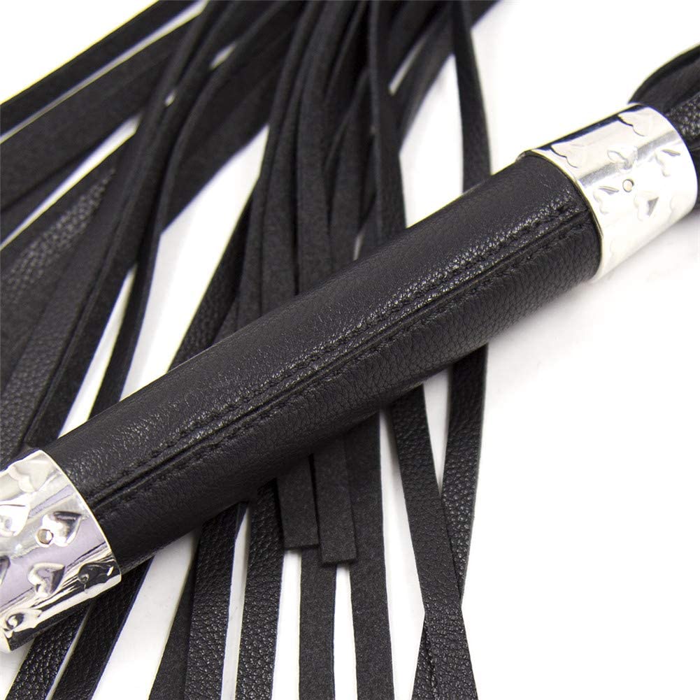 Флогер з серцем DS Fetish Flogger M black with heart metal
