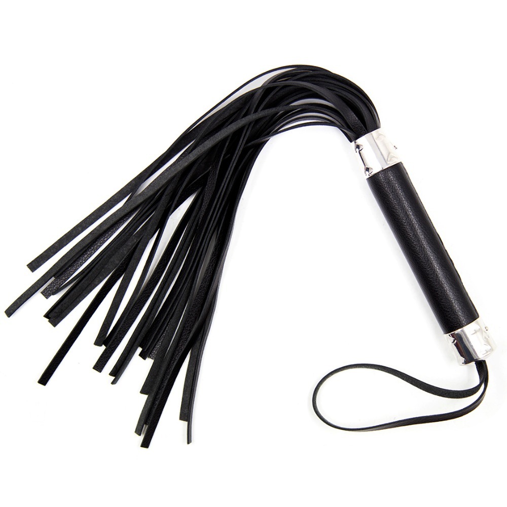 Флогер з серцем DS Fetish Flogger M black with heart metal