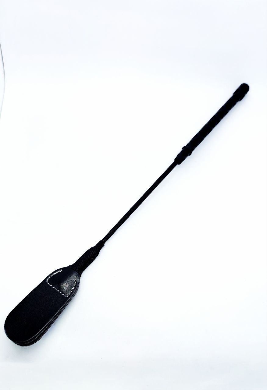 Стек DS Fetish екошкіра Whip PU Leather riding crop, чорний, 46 см