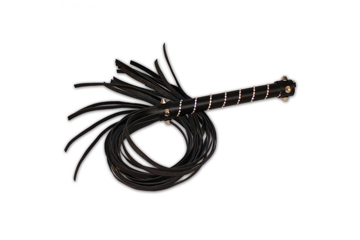 Флоггер DS Fetish Bling flogger with glass diampnd black
