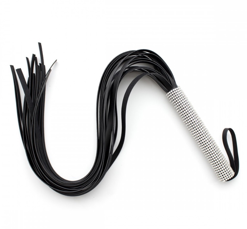 Флогер зі стразами DS Fetish Flogger diamond L black