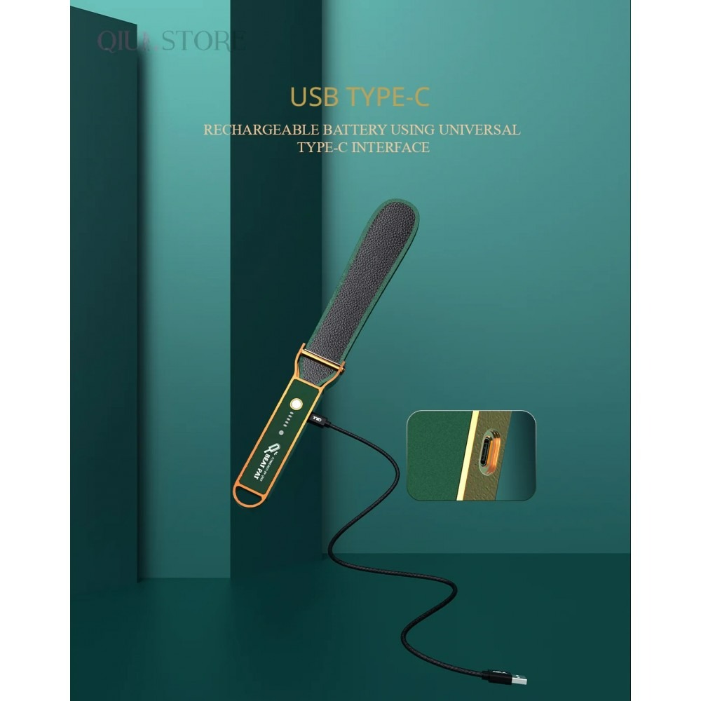 Паддл з електростимуляцією та додатком Qiui Smart Beat Pat, шкіряний, зелений Lockink