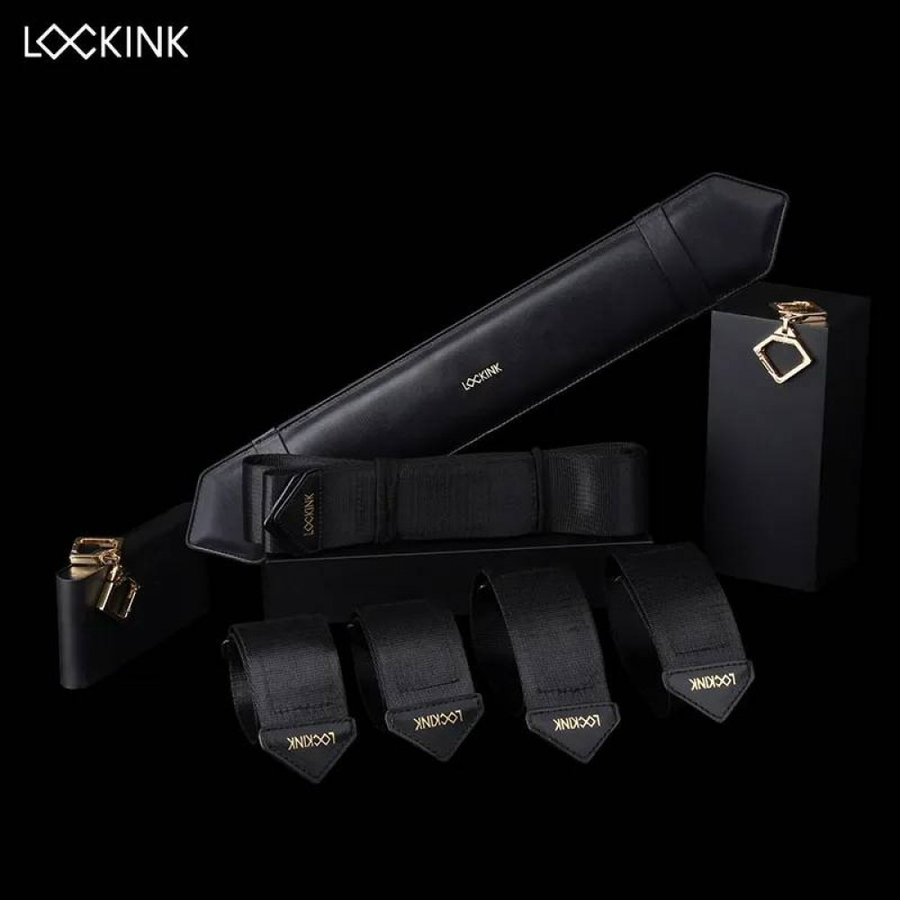 Бандажный набор фиксаторов для тела со съемными наручниками Lockink черный