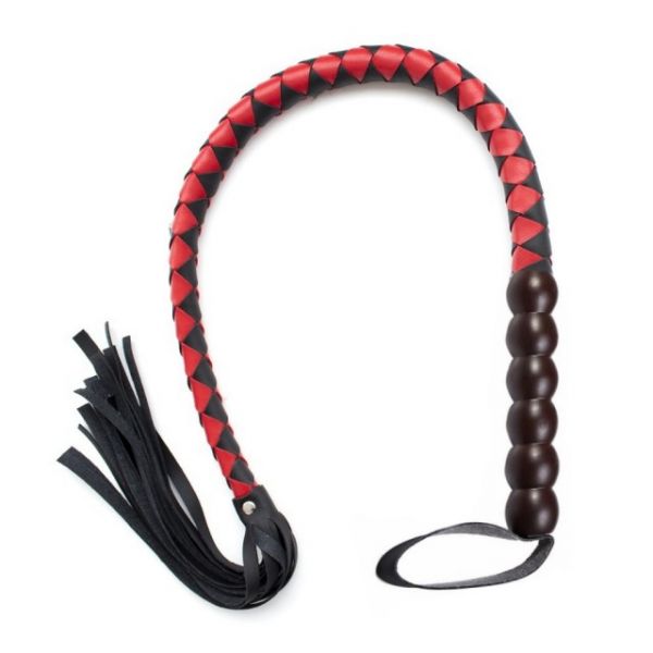 Флоггер DS Fetish Mahogany flogger black/red