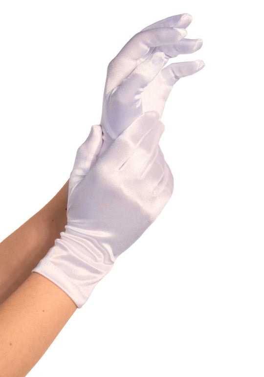 Рукавички сатинові Leg Avenue Satin Wrist білі, One Size