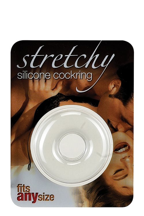 Эрекционное кольцо Seven Creations Stretchy Cockring Transparent, белое