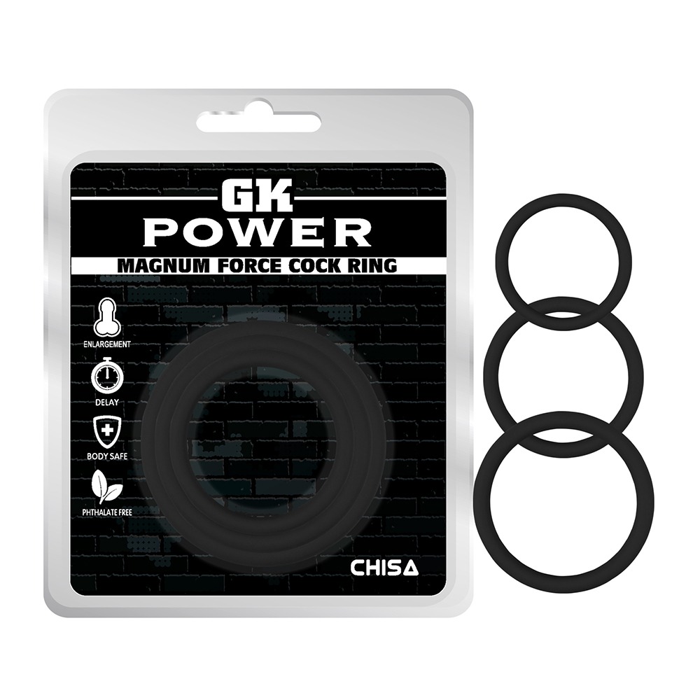 Набір ерекційних кілець Chisa GK Power з різним діаметром, чорний