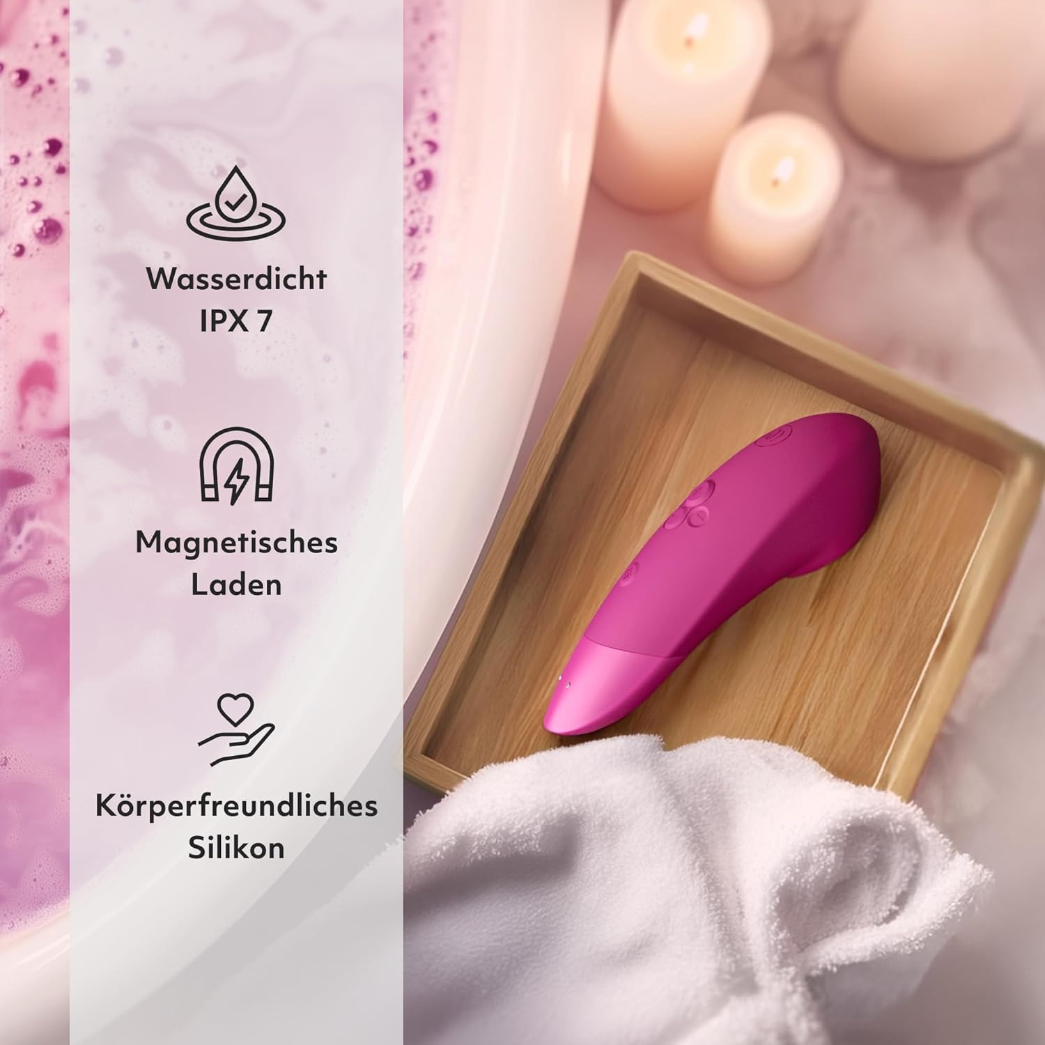 Клиторальный вакуумный стимулятор 2 в 1 Womanizer Enhance с вибрацией, розовый